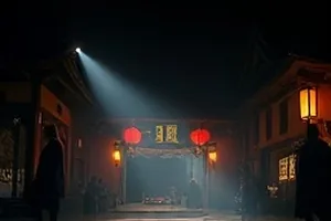 离线城市电影封面，断电后的高架桥与车灯轨迹